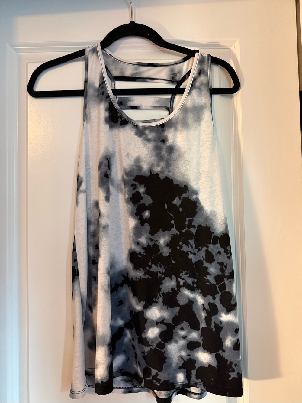 Sew In Love Black & White Tie-Dye Strappy Tank
